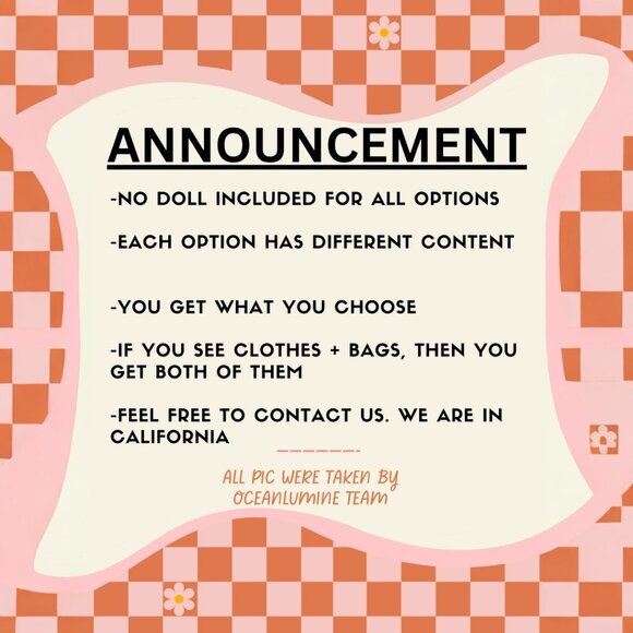 Outfit Set +Purse Fits Labubu Plush Figure – Handmade Clothes & Accessories - Picture 5 of 5